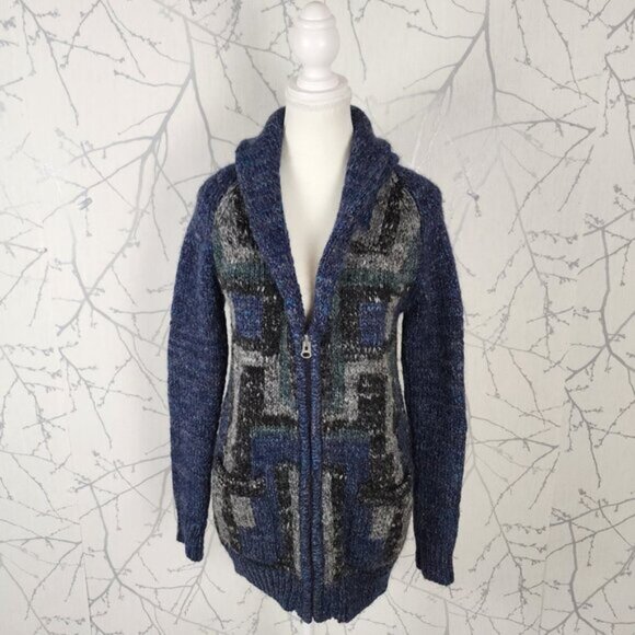 Aritzia Sweaters - Wilfred Free Wool Alpaca Blend Chunky Knit Zip Up Shawl Collar Sweater